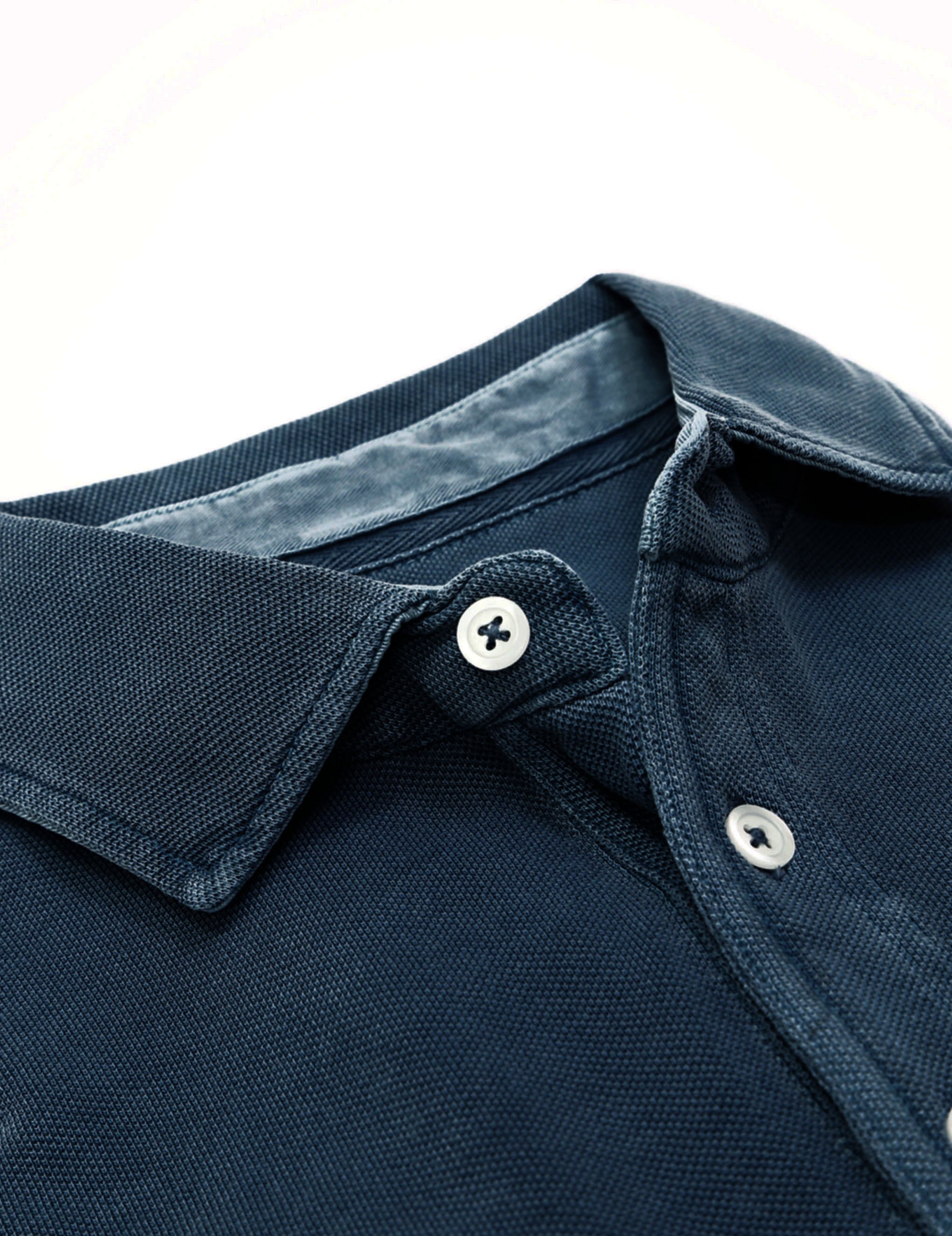 Polo pique manga larga Azul oscuro