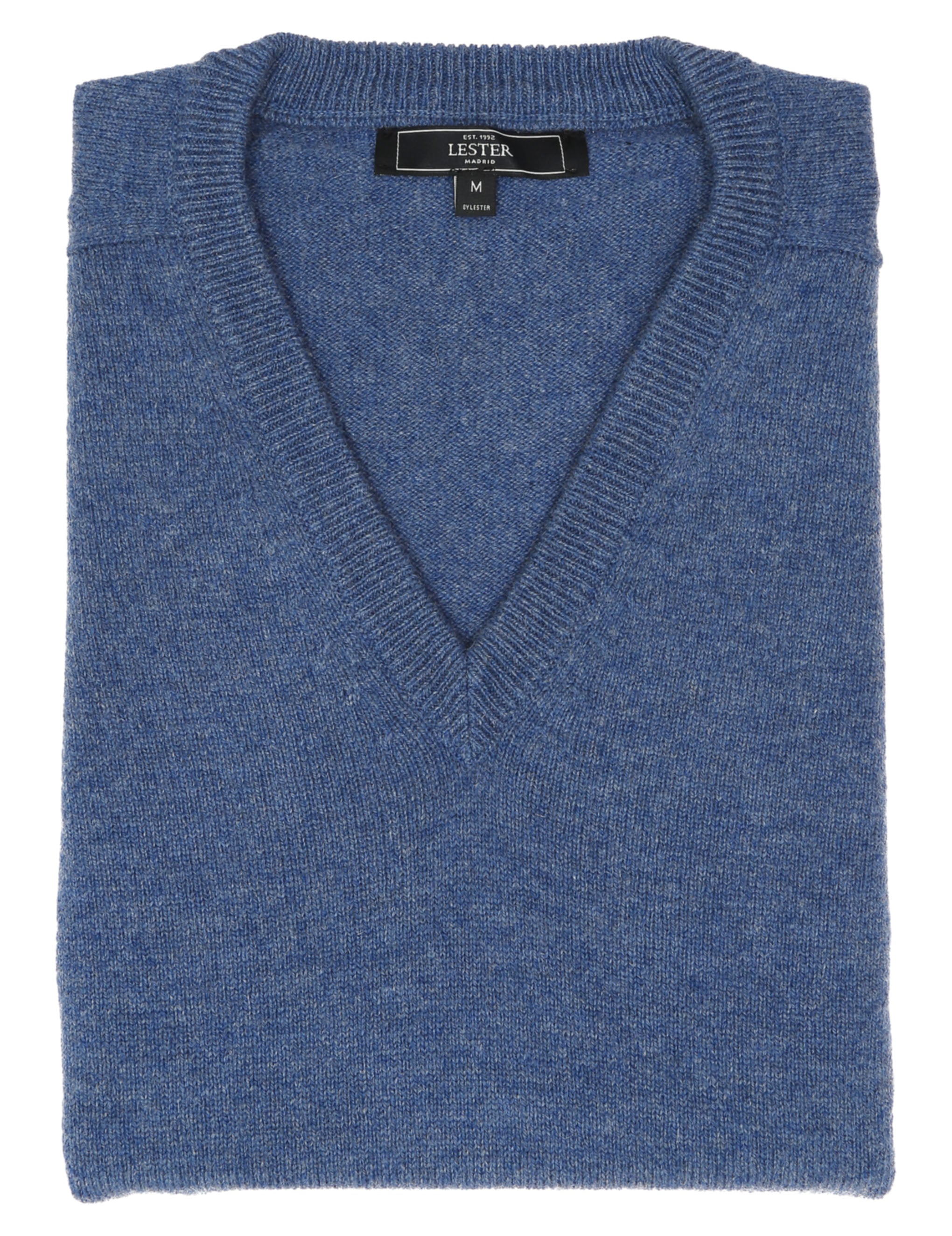 Jersey lana pico Azul medio