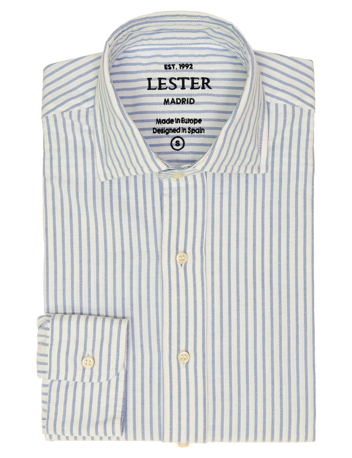 Camisa sport oxford  raya fina Azul