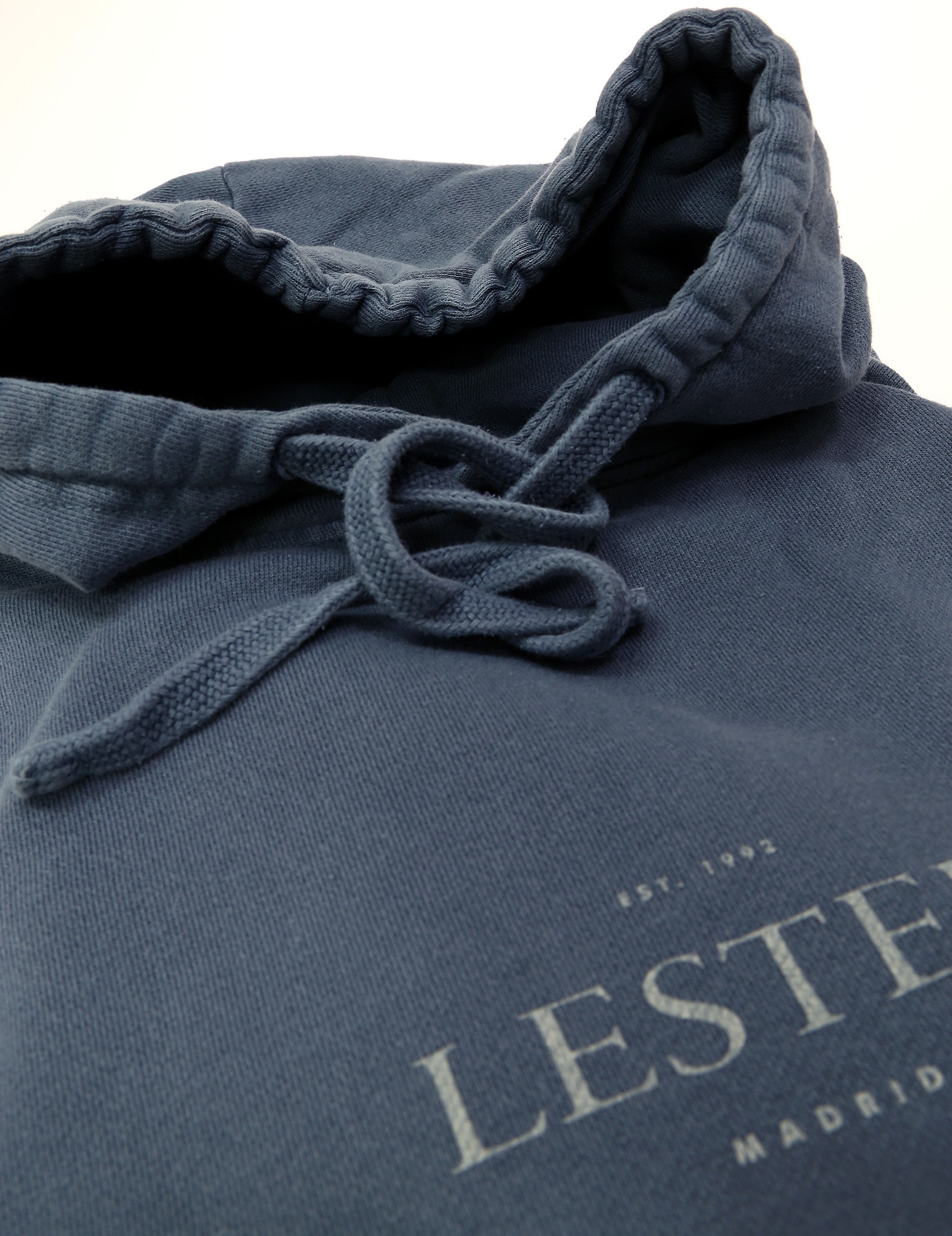 Sudadera lavada capucha Azul