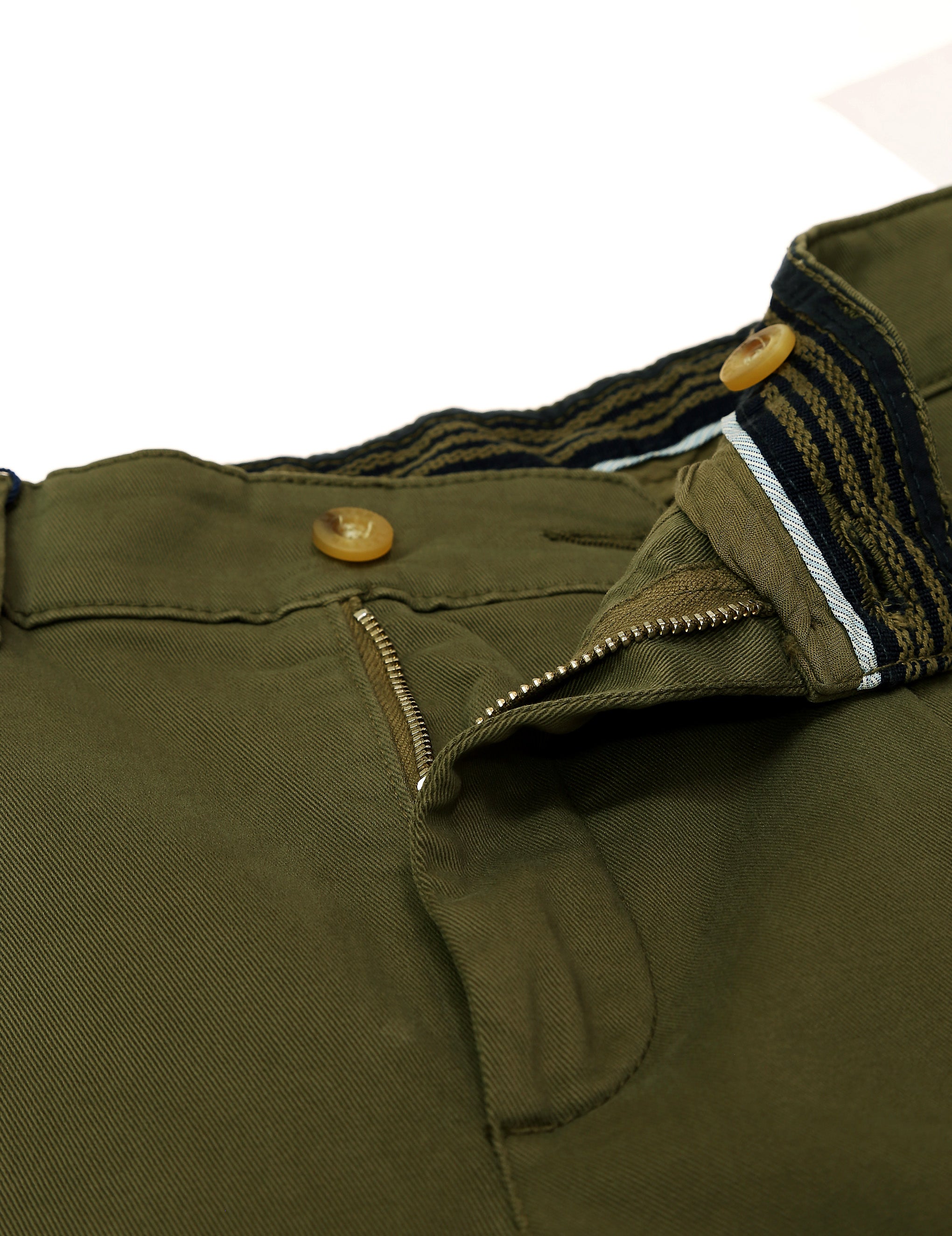 Pantalón gabardina elastan pinzas Verde