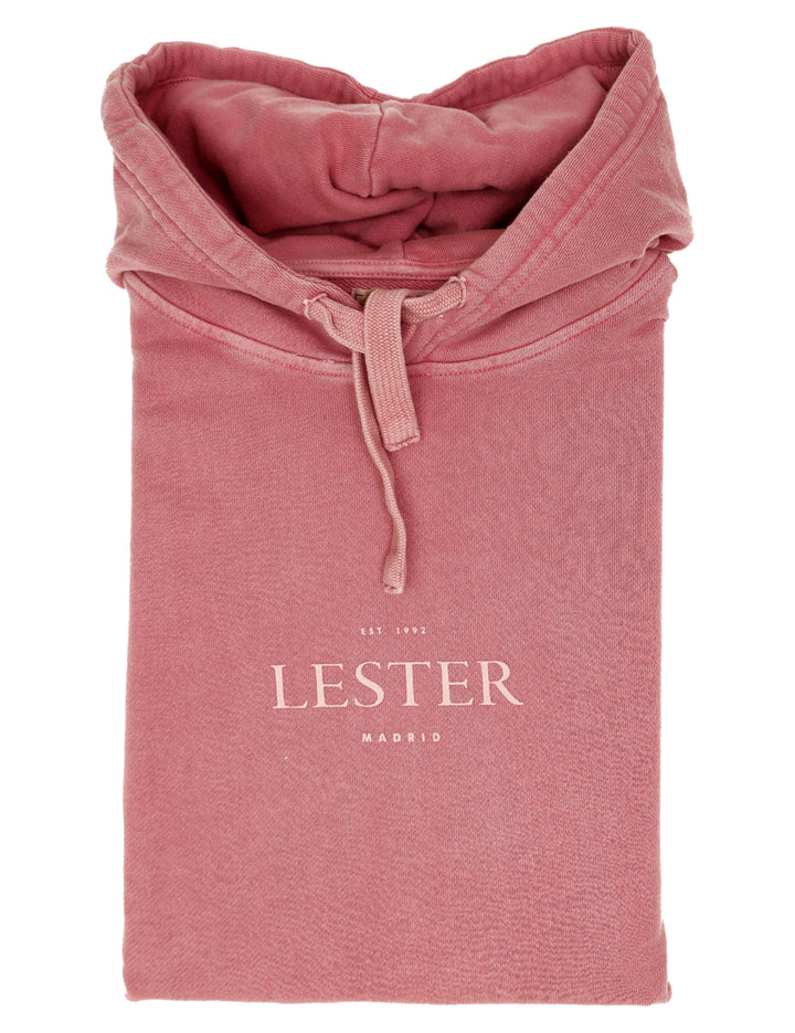 Sudadera lavada capucha Rosa