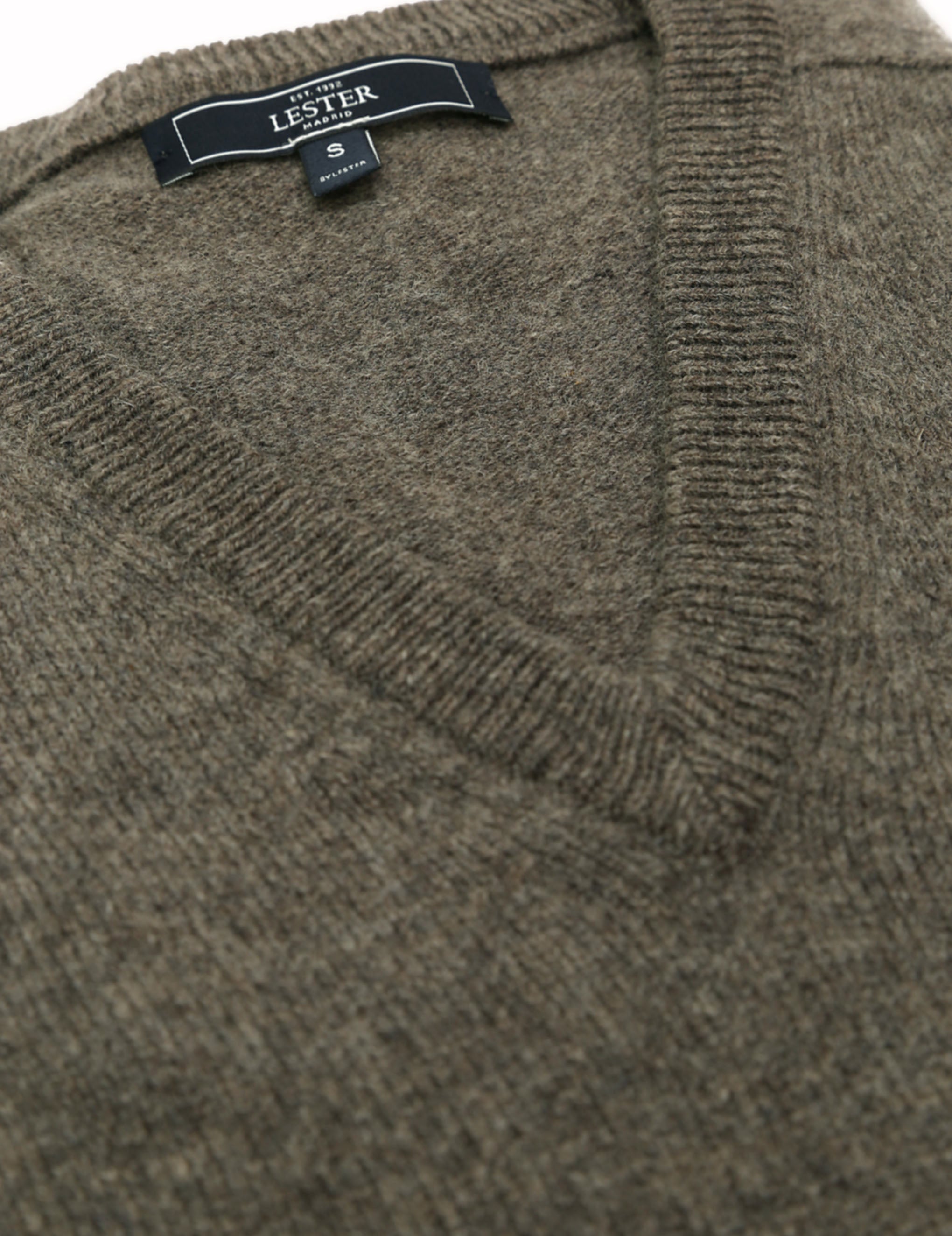 Jersey lana pico Marrón