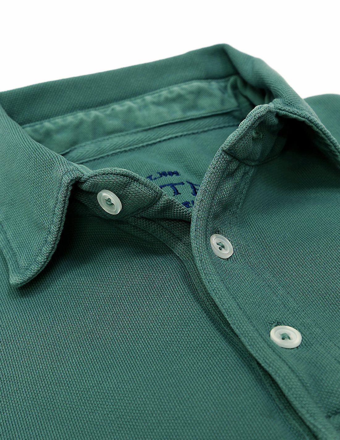Polo pique manga larga Verde