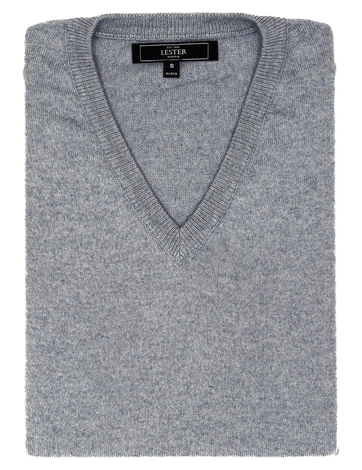 Jersey pico algodón cashmere Azul claro