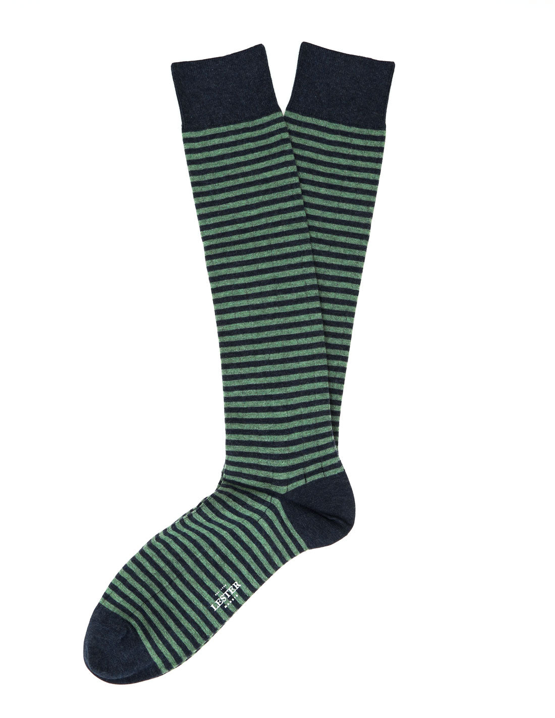 Calcetin algodón rayas finas Azul/verde (117574_1.jpg)