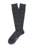 Calcetin algodón rayas Azul/gris