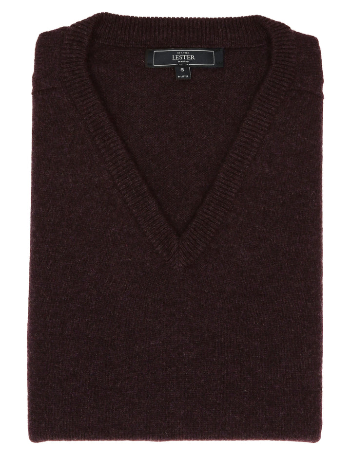 Jersey lana pico Burdeos