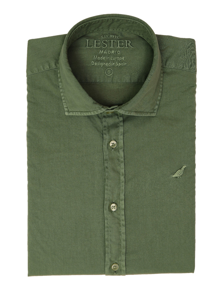 Camisa sarga tintada Verde