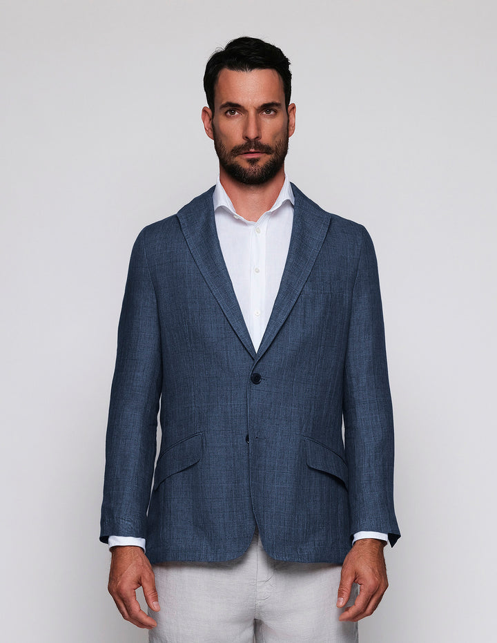 Chaqueta Principe De Gales Azul