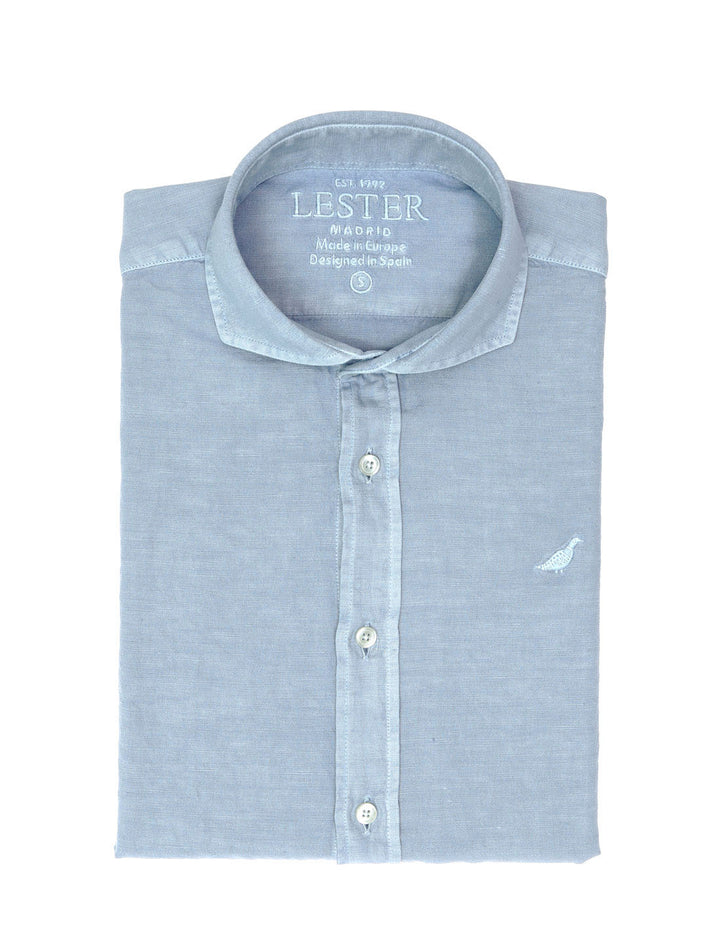 Camisa Lino Algodón Lavada Azul Medio (118546_1.jpg)