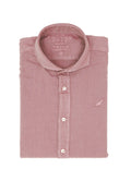 Camisa Lino Algodón Lavada Rosa