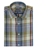 Camisa Sport Lino Tartan Azul Claro