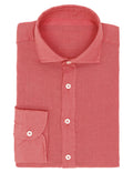 Camisa Lino Lisa Lavada Rojo