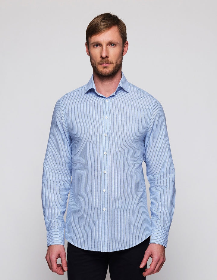 Camisa Sport Lino Algodón Raya Doble Azul (118587_1.jpg)