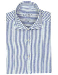 Camisa Sport Lino Algodón Raya Ancha Azul