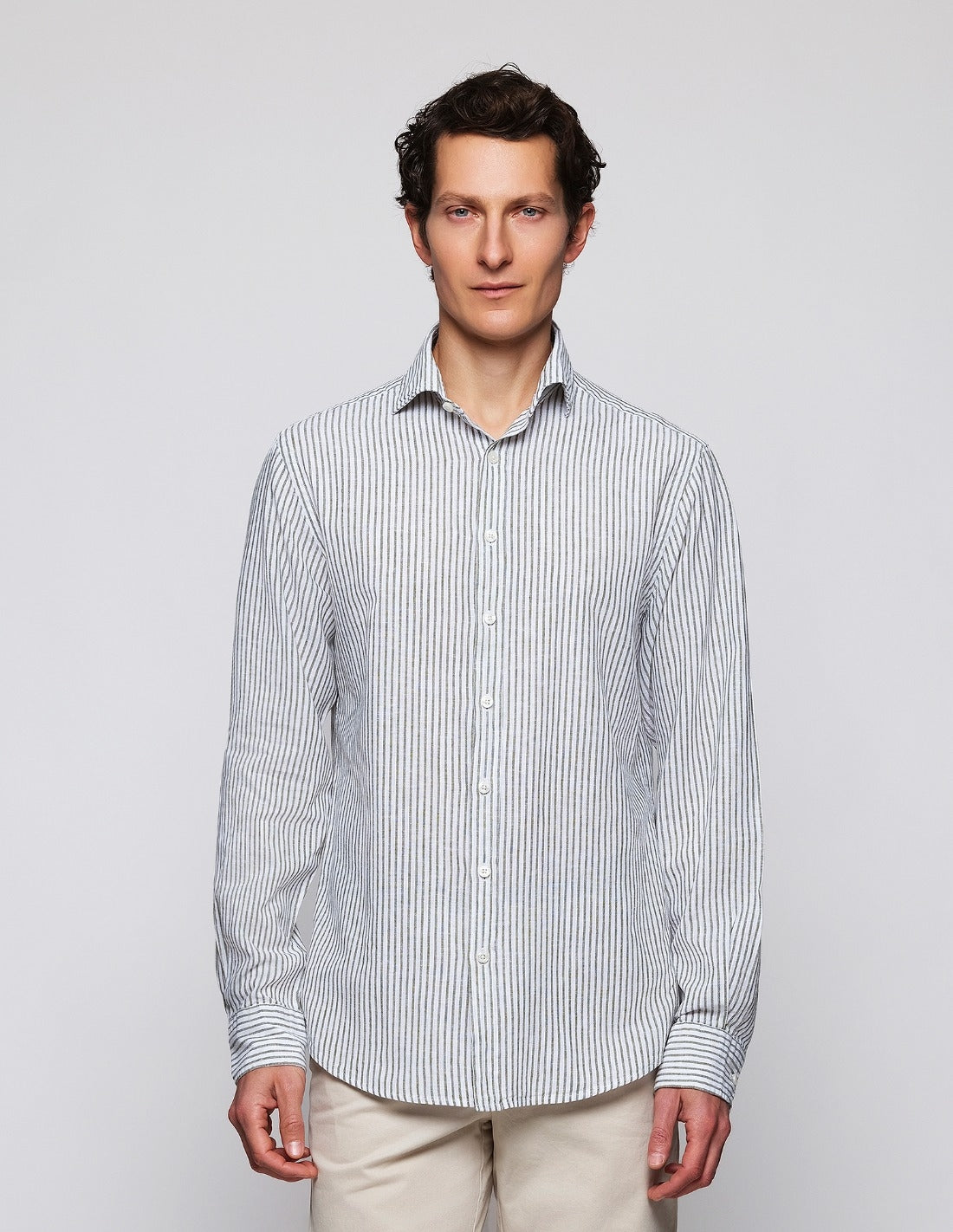 Camisa Sport Lino Algodón Raya Ancha Kaki (118590_2.jpg)