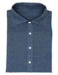 Camisa Lino Geometrico Azul