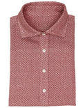 Camisa Lino Geometrico Burdeos
