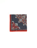 Pañuelo Bolsillo Lino Cahsmeres Azul/Rojo