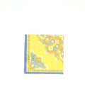 Pañuelo Bolsillo Lino Cahsmeres Amarillo/Azul