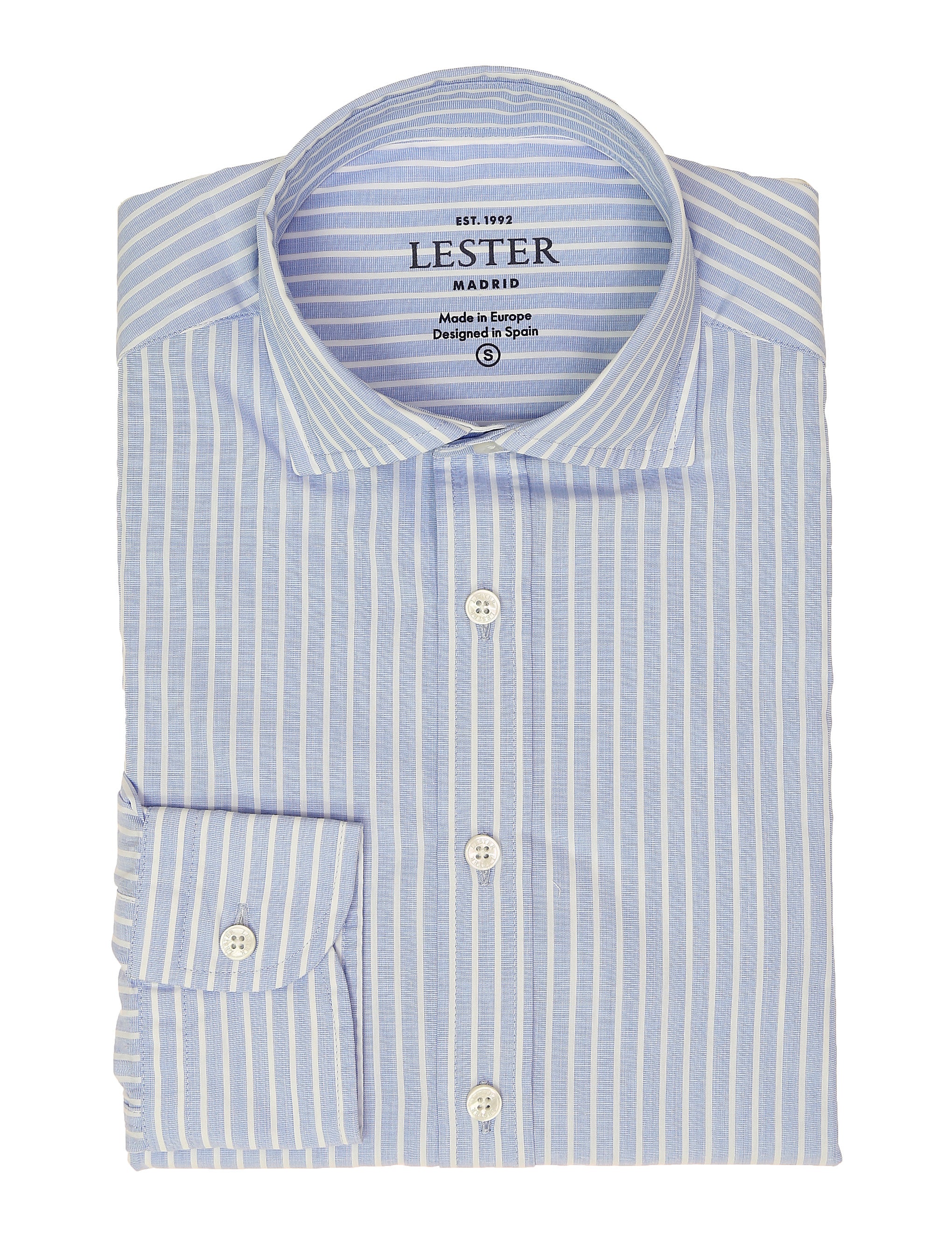 Camisa sport popelin raya media Azul