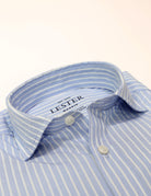 Camisa sport popelin raya media Azul