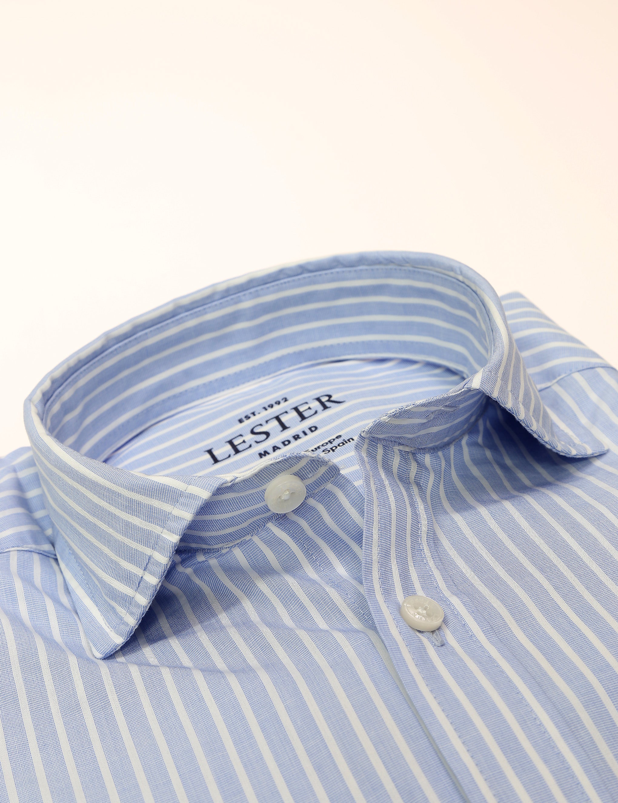 Camisa sport popelin raya media Azul