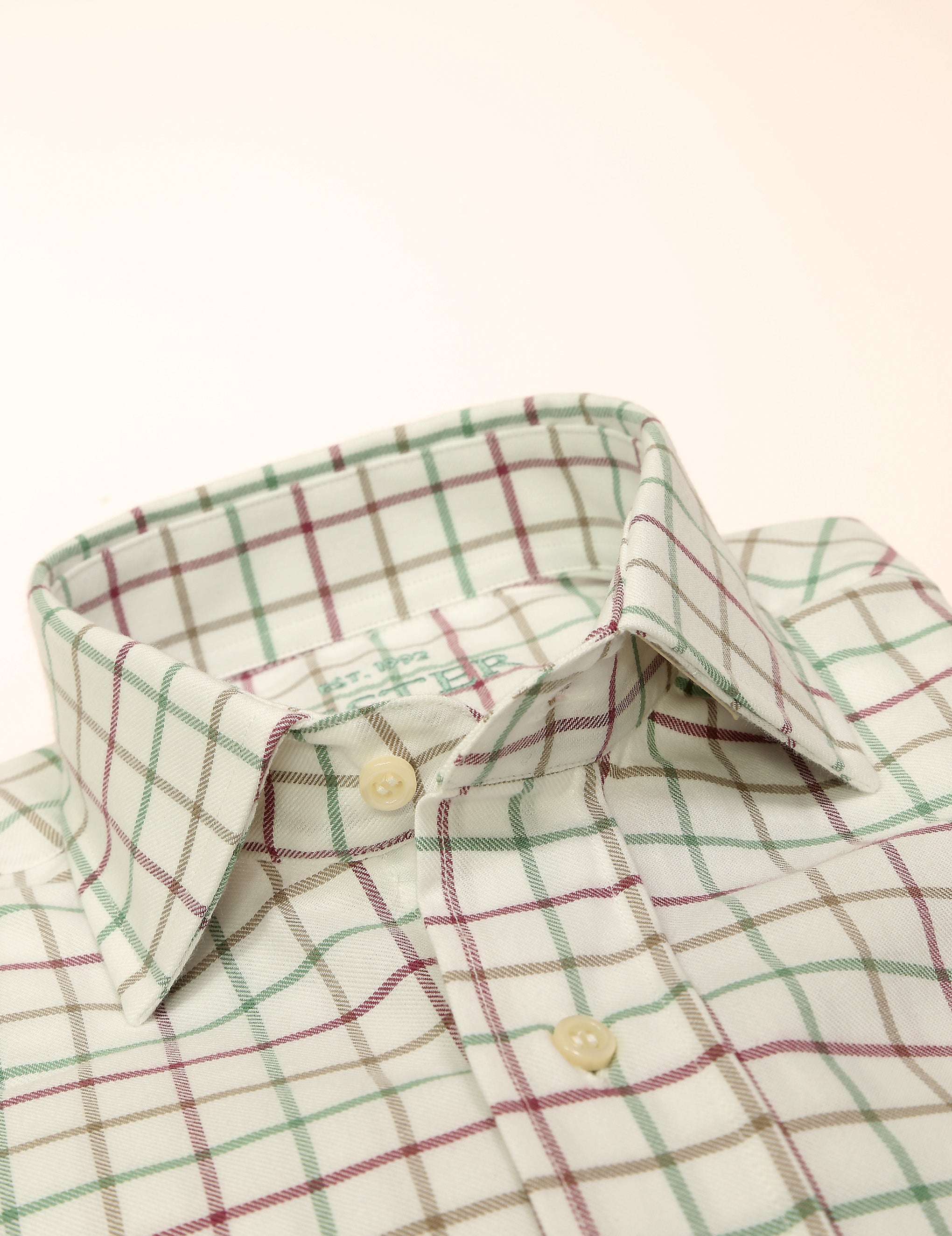 Camisa sport viela cuadro grande Verde/burdeos