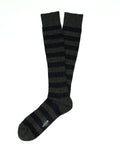 Calcetin Lana Cashmere Rayas Gris/Azul