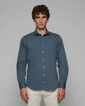 Camisa Sarga Tintada Azul Oscuro