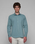 Camisa Sarga Tintada Verde Claro