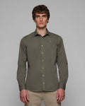 Camisa Sarga Tintada Verde Oscuro