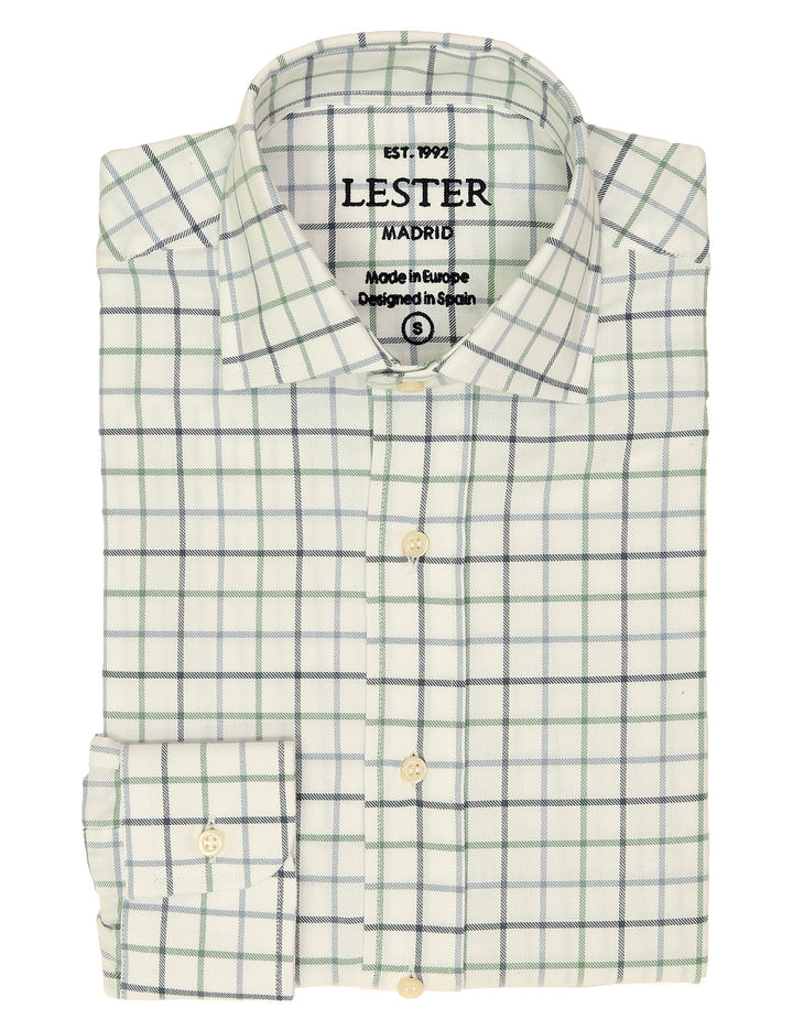 Camisa sport viela cuadro grande Azul/verde