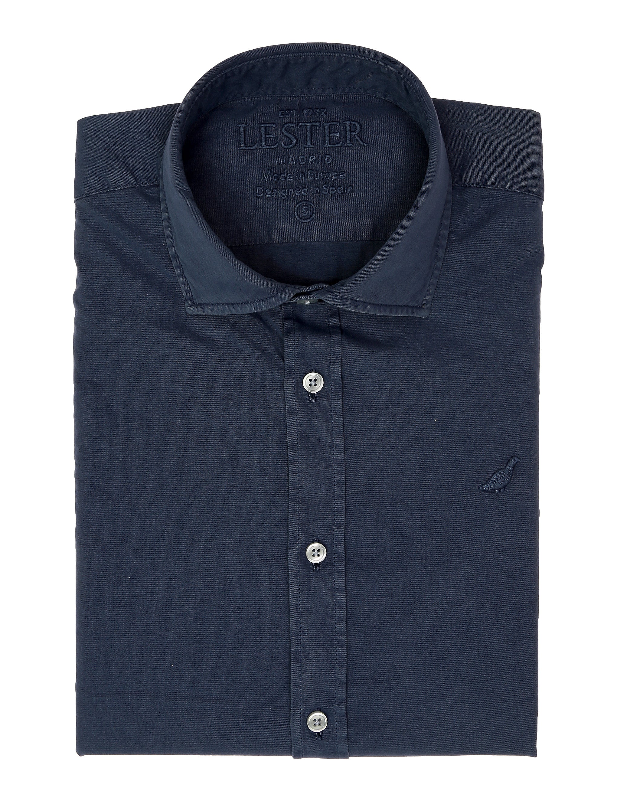 Camisa sarga tintada Azul oscuro
