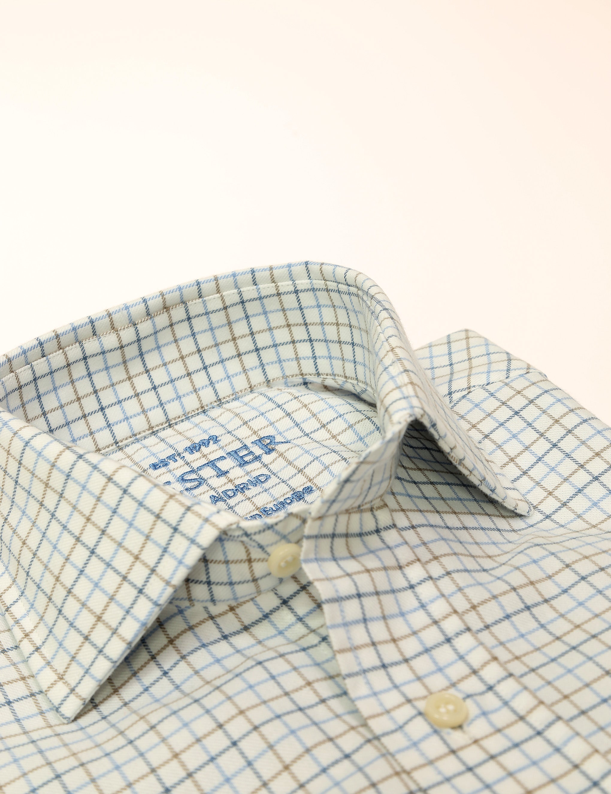 Camisa sport viela cuadro pequeño Azul/azul claro