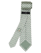 Corbata elefantes Verde/gris
