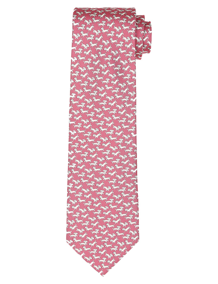 Corbata teckel Rosa/gris