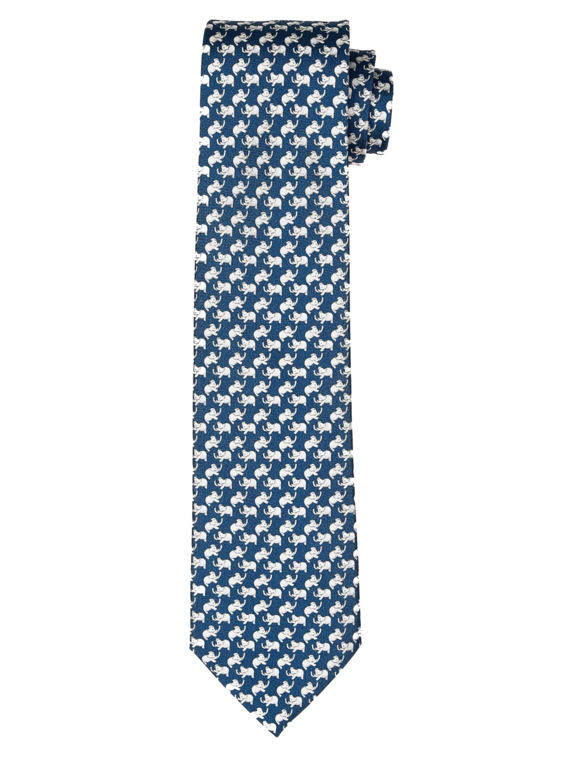 Corbata elefantes Azul/gris