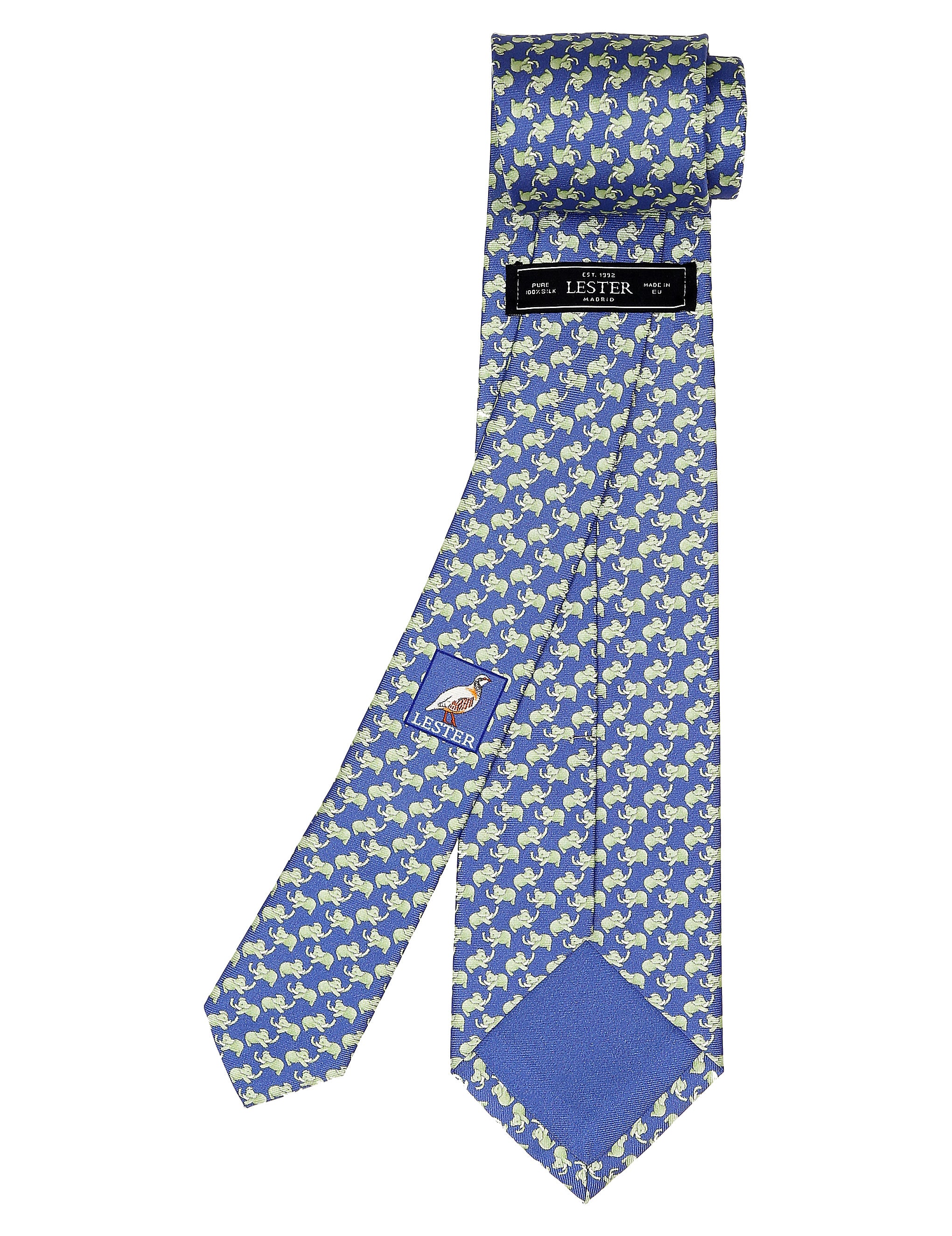 Corbata elefantes Azul/verde