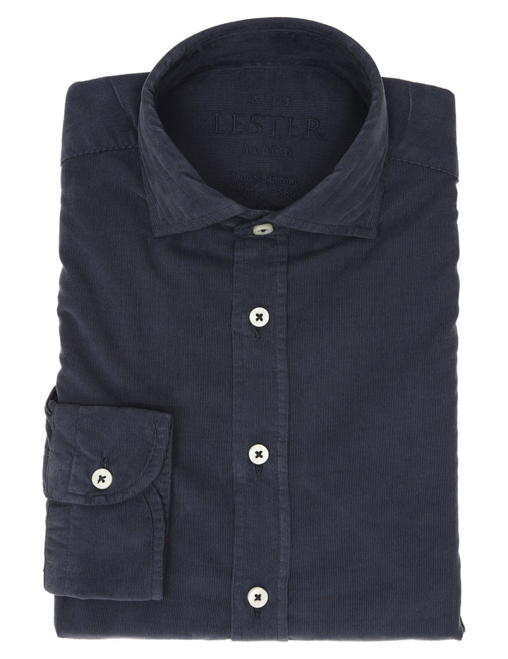Camisa micropana tintada Azul medio