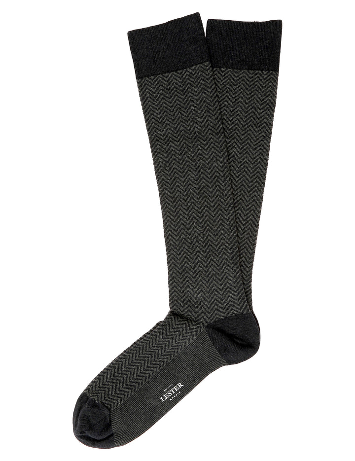 Calcetin algodón espiga Azul/gris