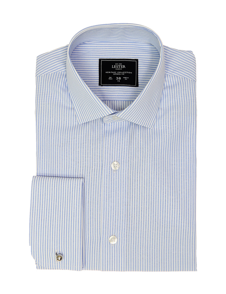 Camisa vestir raya ancha Azul
