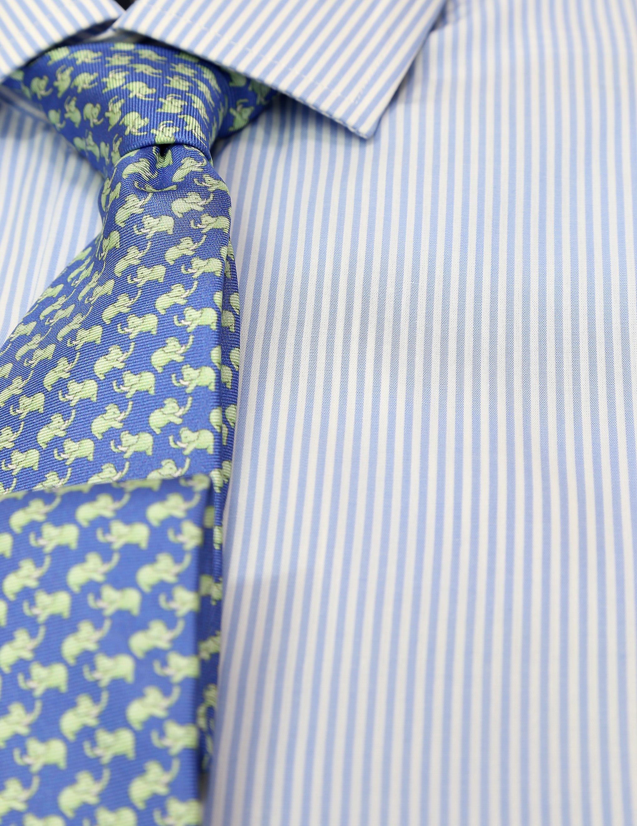 Camisa vestir raya ancha Azul