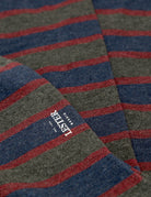 Calcetin algodón rayas tricolor Azul/burdeos