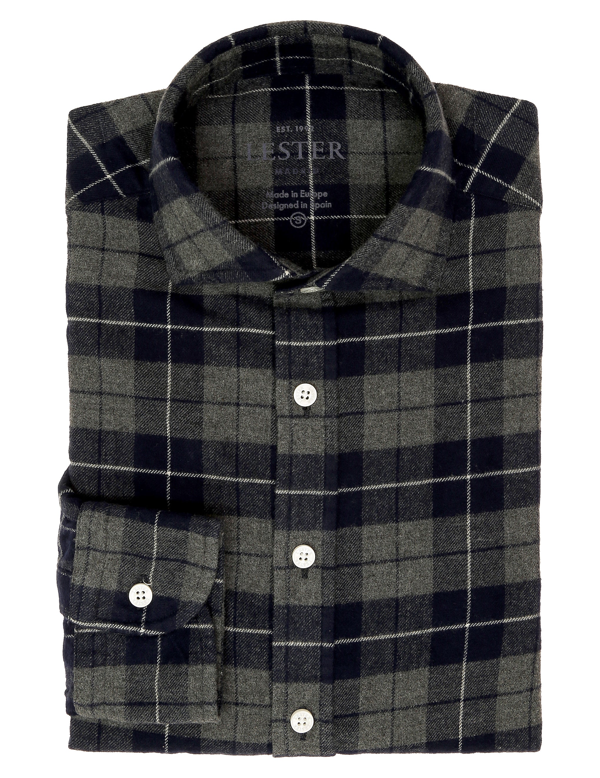 Camisa sport escocesa melange Azul/gris