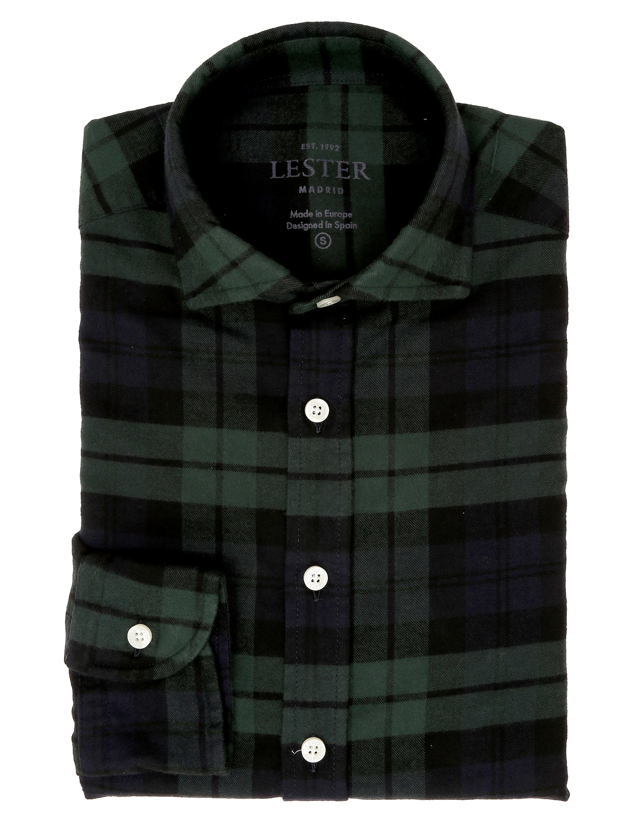 Camisa sport escocesa tartan Azul/verde