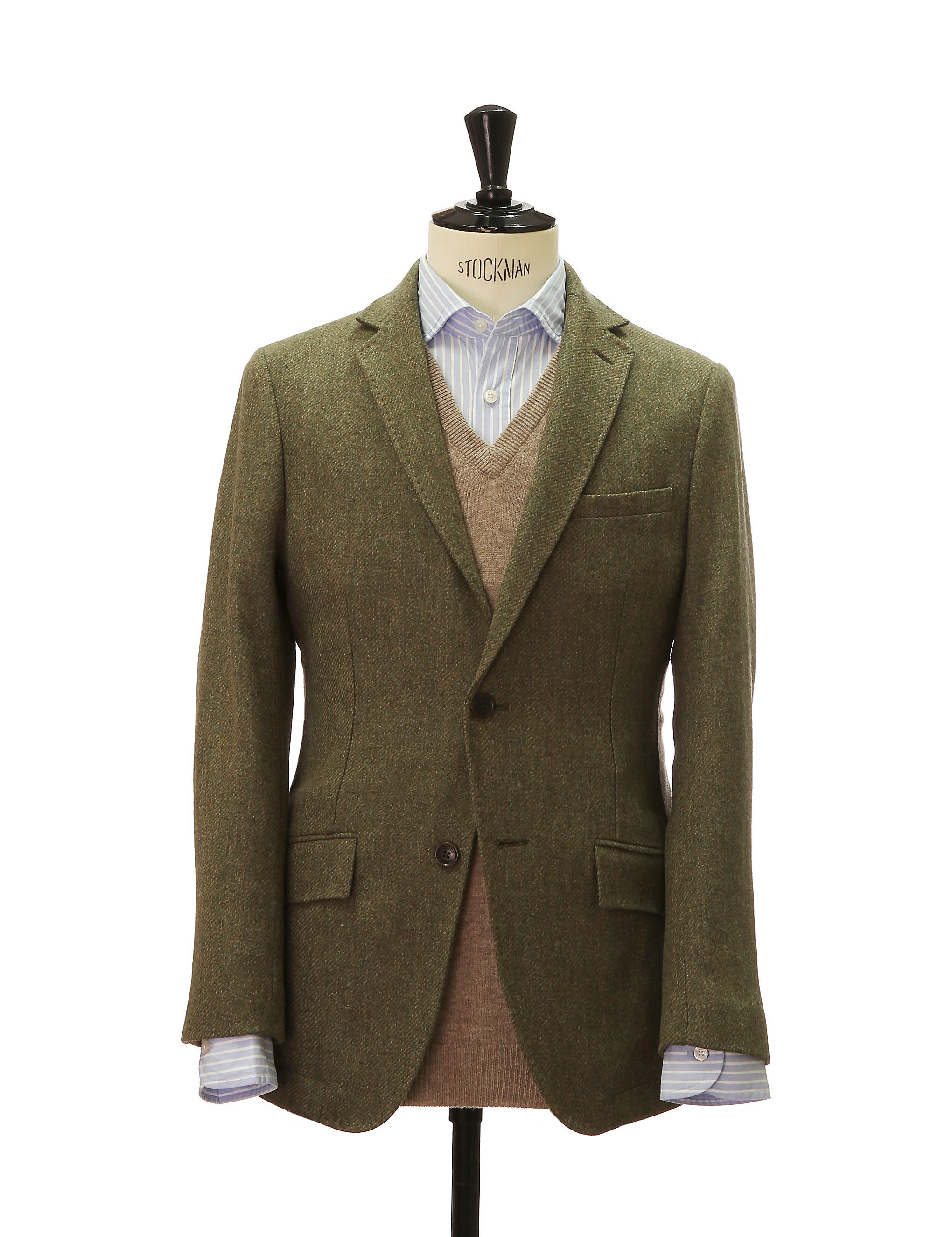 Chaqueta tweed sarga Verde