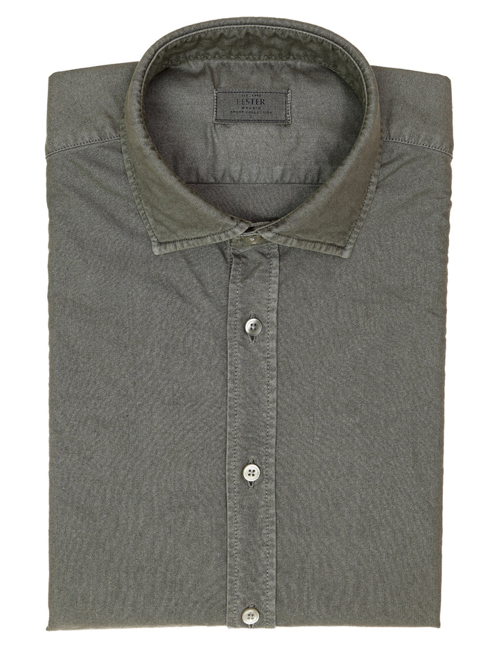 Camisa oxford tintada Gris