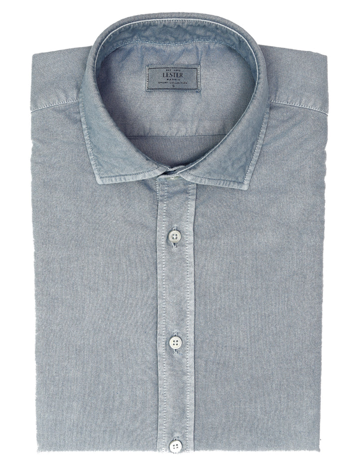 Camisa oxford tintada Azul claro